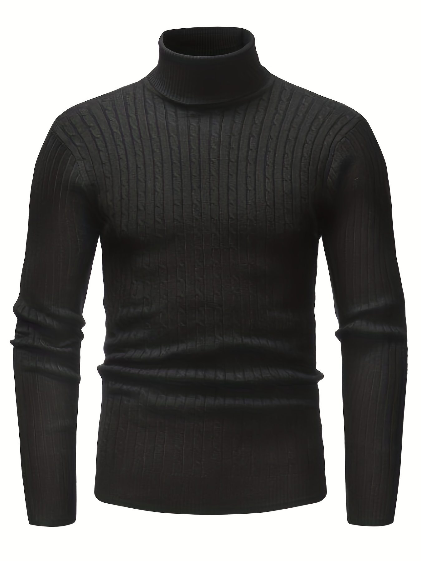 all match knitted solid sweater mens casual warm high stretch turtleneck pullover sweater for men fall winter details 18